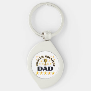 Världens bästa pappa, guldstjärnor, swirl silverfärgad nyckelring