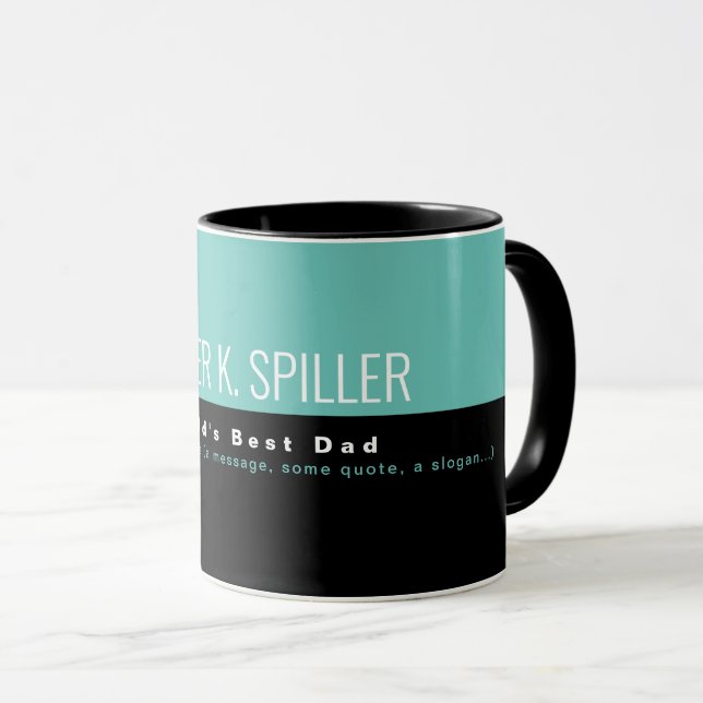 Världens Bästa Pappa Halvblå Halvsvart Mugg (Framsida höger)