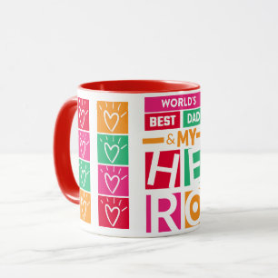 Världens bästa Pappa Heart och Hero Coffee Mugg