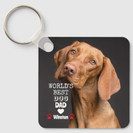 Världens bästa Pappa Heart Tass 2-foto i Hund Nyckelring