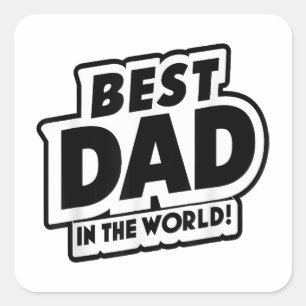 Världens bästa Pappa i fars dag Fyrkantigt Klistermärke