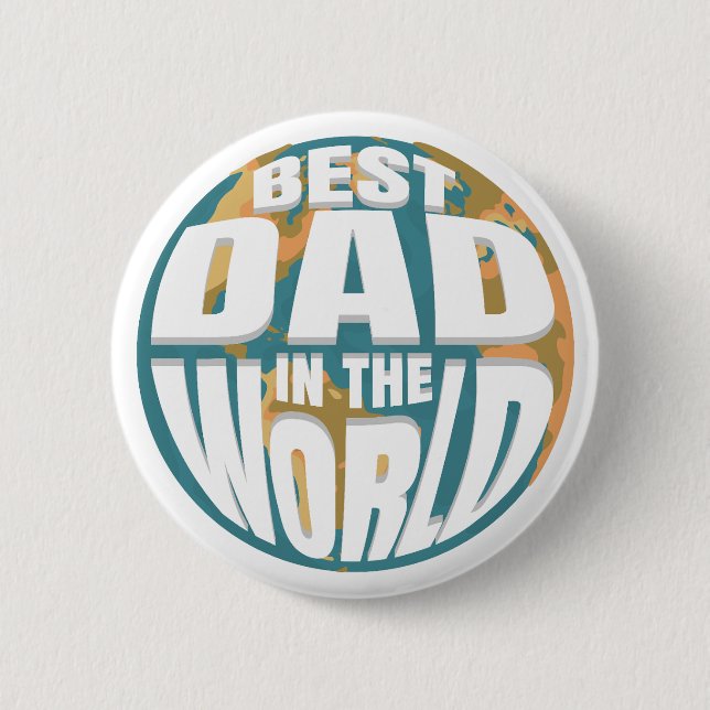 Världens bästa Pappa i Fars dag Retro Earth Knapp (Framsida)