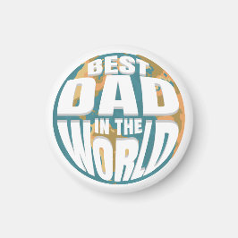 Världens bästa Pappa i Fars dag Retro Earth Magnet