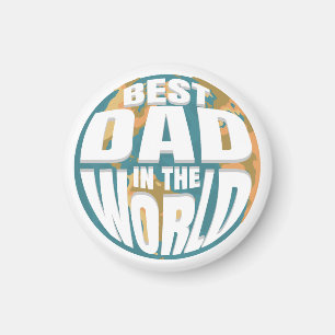 Världens bästa Pappa i Fars dag Retro Earth Magnet