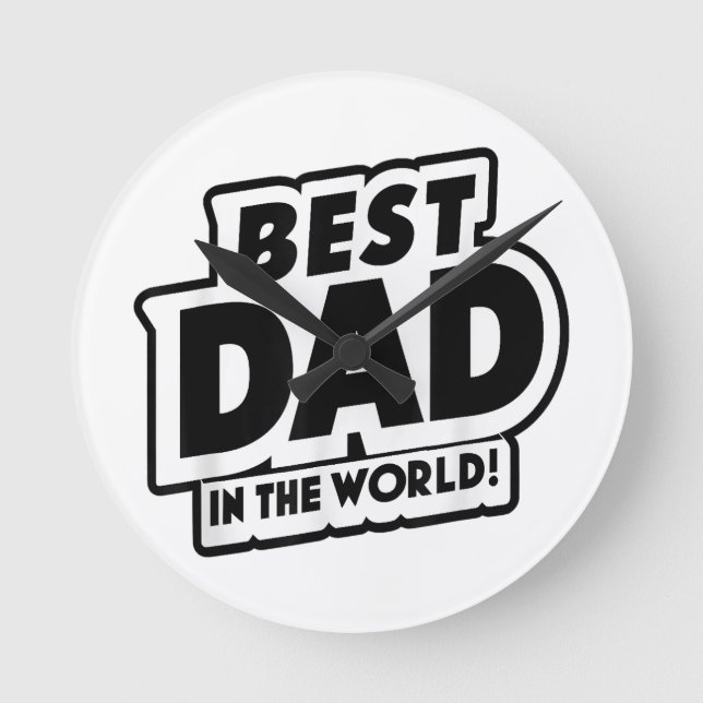Världens bästa Pappa i fars dag Rund Klocka (Framsida)