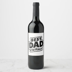 Världens bästa Pappa i fars dag Vinflaska Etikett