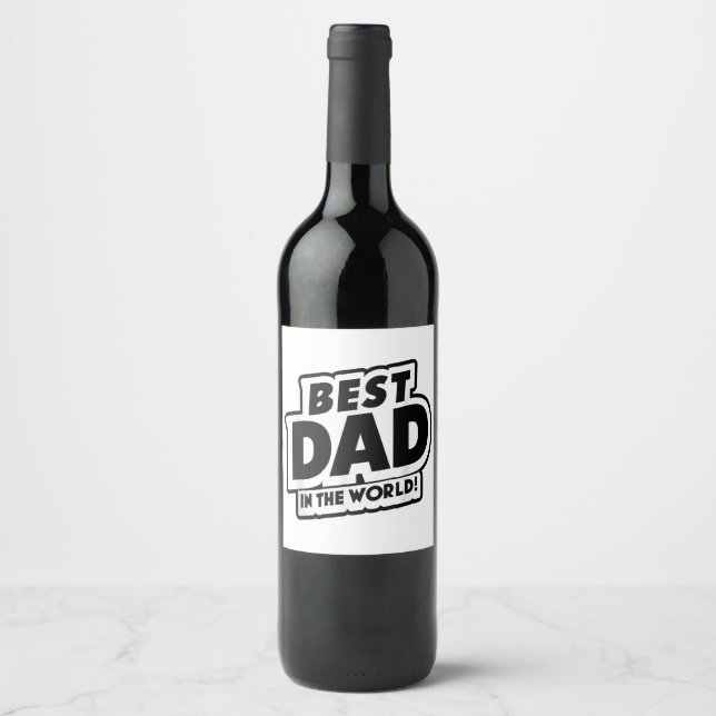 Världens bästa Pappa i fars dag Vinflaska Etikett (Framsida)