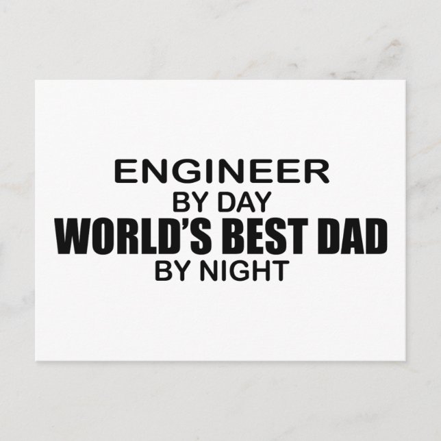 Världens bästa Pappa - Ingenjör Vykort (Framsida)
