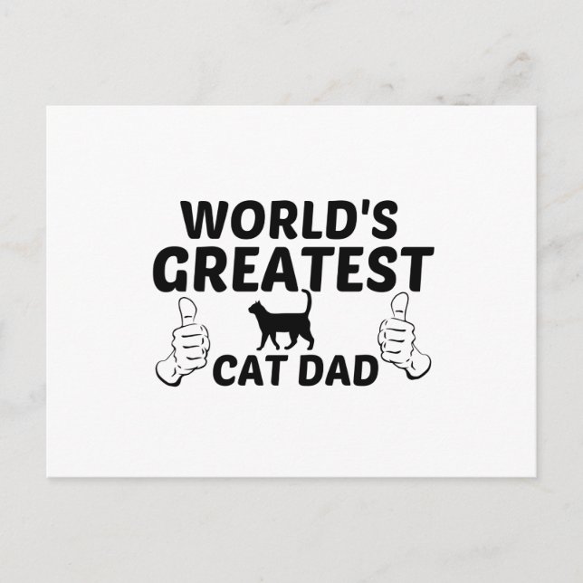 VÄRLDENS BÄSTA PAPPA KATT VYKORT (Framsida)