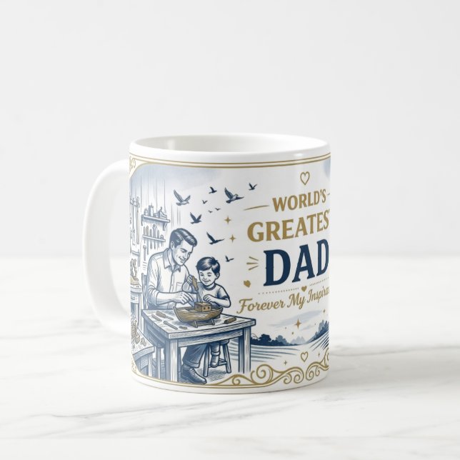 Världens Bästa Pappa Keramisk Kaffemugg (Framsida vänster)
