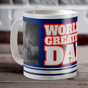Världens bästa pappa lägg till 2 bilder blå röd vi kaffemugg