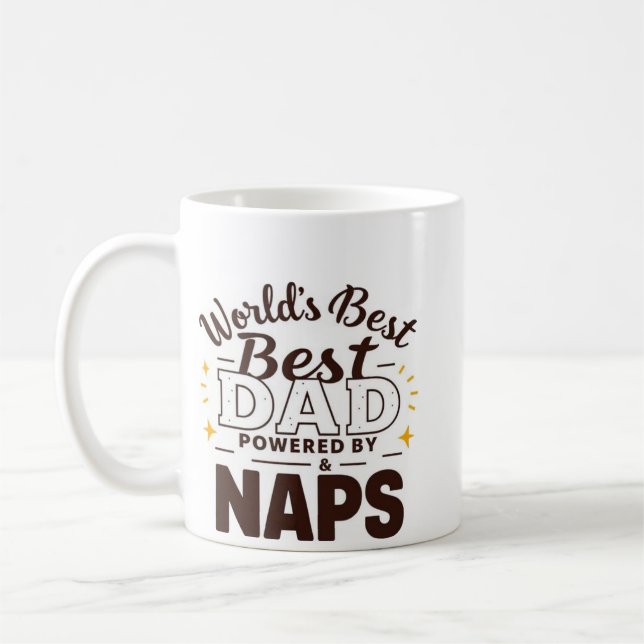 Världens bästa Pappa - Med Kaffe och Naps i spetse Kaffemugg (Vänster)