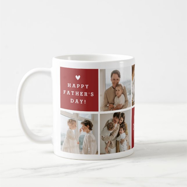 "Världens bästa pappa" Meddelande Anpassad 7 Foto  Kaffemugg (Vänster)