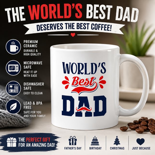 Världens Bästa Pappa Mugg Fars Dag Present Rolig K (Skapare uppladdad)