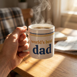 Världens Bästa Pappa Mugg   Retro 70-tal Fars Dag 
