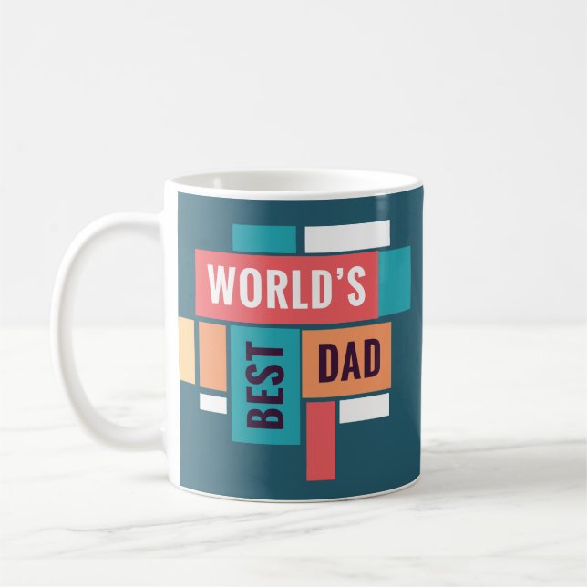 Världens Bästa Pappa Mugg – Retro Stil Fars Dag Pr (Vänster)