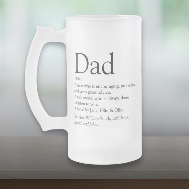 Världens bästa pappa någonsin Definition Frostat Ölglas (World's Best Ever Dad Father Daddy Definition Frosted Glass Beer Mug)