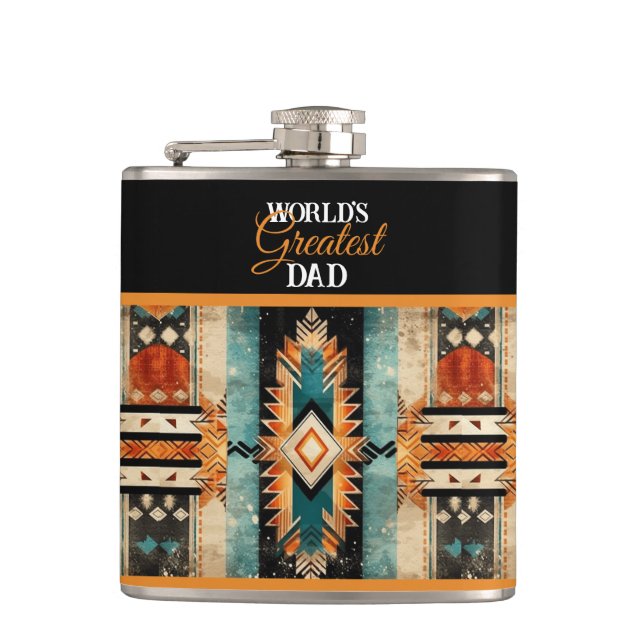 Världens Bästa Pappa Native American Aztec-design Fickplunta (Framsidan)