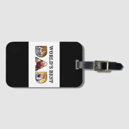 Världens bästa Pappa-offert Modern 3-fotokollage Bagagebricka