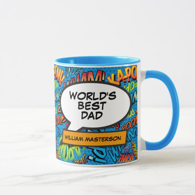Världens bästa pappa, pappa, fader serietidning mugg (Höger)