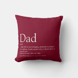 Världens Bästa Pappa Pappa Far Definition Burgunde Kudde