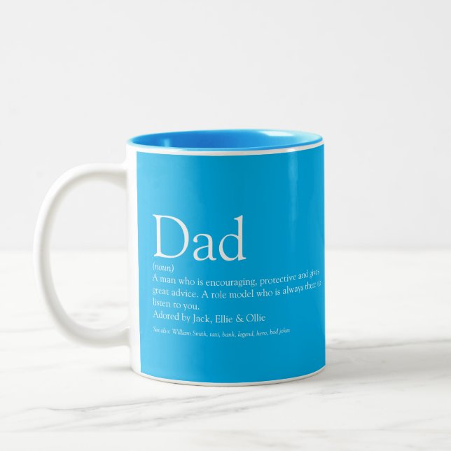 Världens Bästa Pappa Pappa Far Definition Himmelbl Två-Tonad Mugg (Vänster)