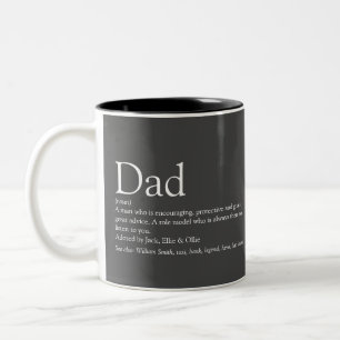 Världens bästa pappa pappis pappa definition grå Två-Tonad mugg