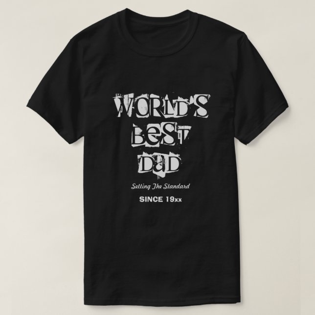 Världens bästa Pappa Personlig Black T Shirt (Design framsida)
