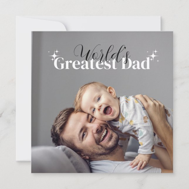 Världens Bästa Pappa: Personlig Fotograttiskort Julkort (Framsida)