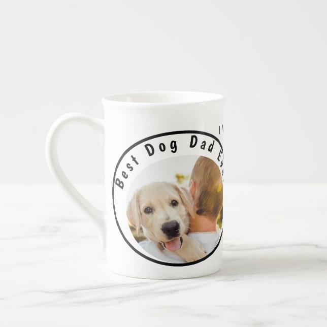 Världens bästa Pappa-Personlig Pet PhotO Benporslin Mugg (Vänster)