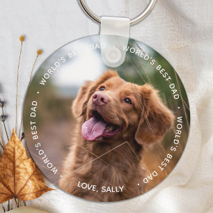 Världens bästa Pappa - Pet Photo Hund Pappa - Fars Nyckelring