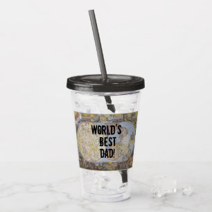 Världens bästa Pappa-Roligt-Vintage Karta Fars dag Take Away Mugg