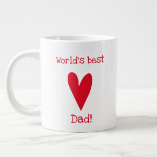 Världens bästa Pappa! Rött hjärta Fars dag Jumbo Mugg