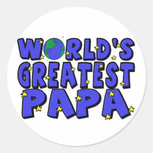 Världens Bästa Pappa Runt Klistermärke