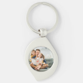 Världens bästa Pappa sedan 20XX Modern Photo Swirl Silverfärgad Nyckelring