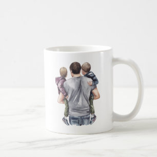 Världens bästa Pappa som håller sina två soner Kaffemugg