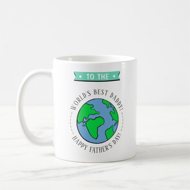 Världens bästa pappa Stollig Globe Fars dag Kaffemugg (Vänster)