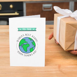 Världens bästa pappa Stollig Globe Fars dag Kort