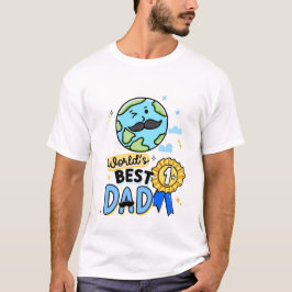 Världens bästa Pappa T-Shirt #1 Pappa Fars dag-gåv