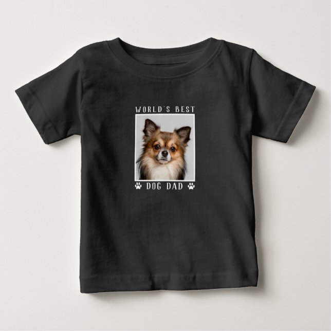 Världens bästa Pappa Tass avtryck Pet Photo on Bla T Shirt (Framsida)