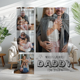 Världens Bästa Pappa Trendig Fotoremsa Fleecefilt