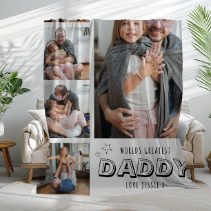 Världens Bästa Pappa Trendig Fotoremsa Fleecefilt