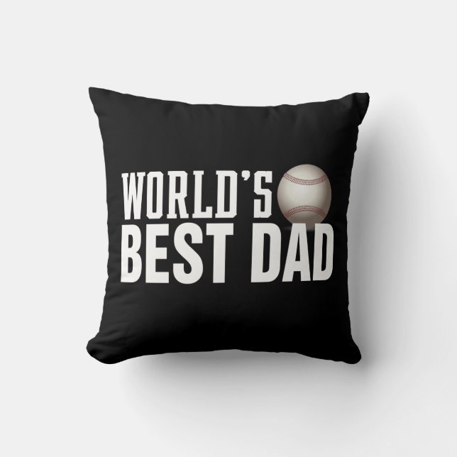 Världens bästa Pappa-typografi, Baseball Dekorativ Kudde (Framsida)