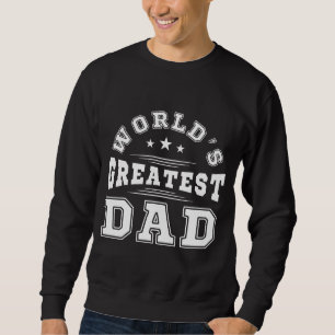 Världens Bästa Pappa Typografi Fars Dag Present Lång Ärmad Tröja