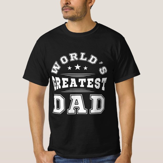 Världens Bästa Pappa Typografi Fars Dag Present T Shirt (Framsida)