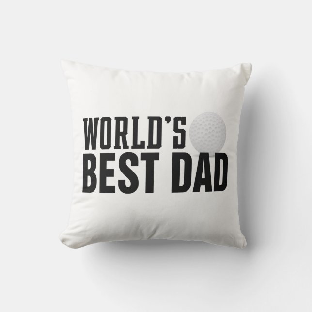 Världens bästa Pappa-typografi Golf | DEKORATIV KU Kudde (Framsida)