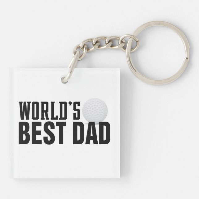 Världens bästa Pappa-typografi Golf | Nyckelkedja (Baksidan)