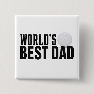 Världens bästa Pappa-typografi Golf PIN-knapp Knapp