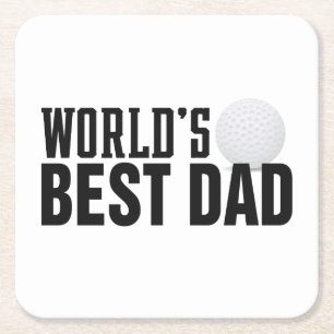 Världens bästa Pappa-typografi Golf UNDERLÄGG Papper Kvadrat