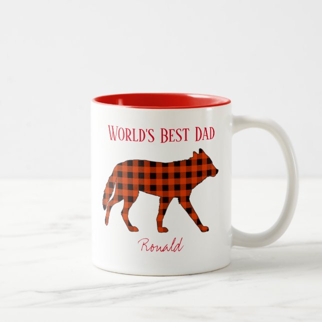Världens bästa Pappa Varg Buffalo Play Två-Tonad Mugg (Höger)